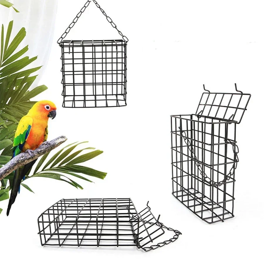Bird Feeder square wire mesh with chain hanging 1pc