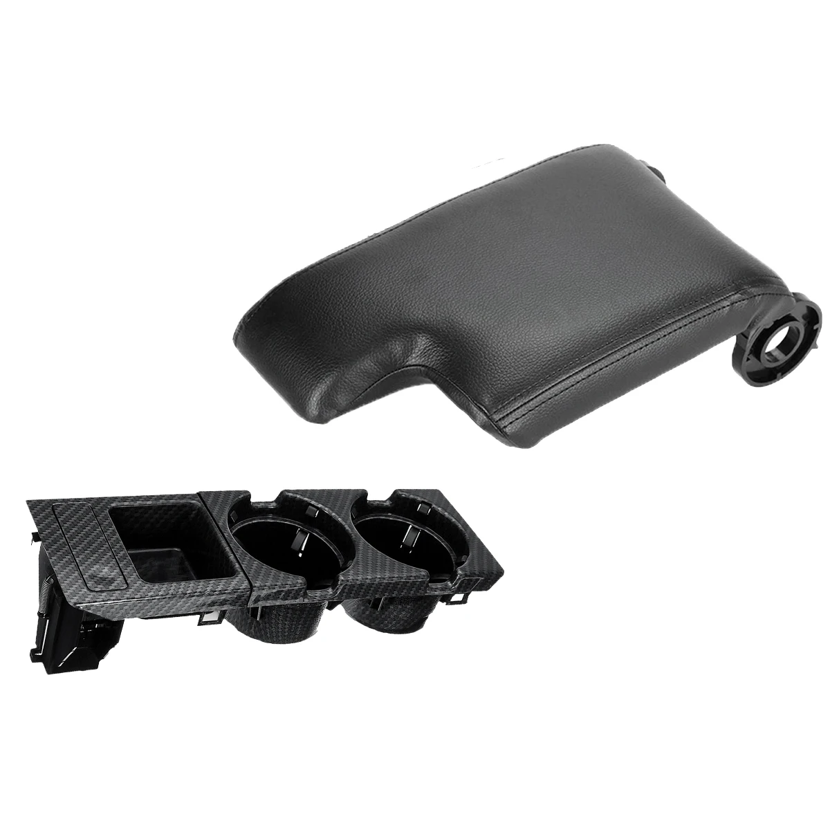 

Car Center Console Cup Holder Coin Tray Storage Box PU Leather Armrest Cover For-BMW E46 3 Series 1998-2006 51168217953