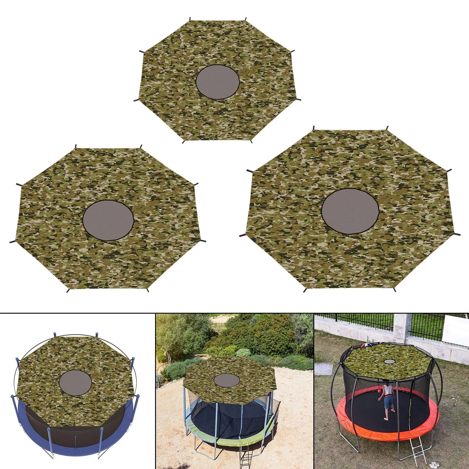 Trampoline Sunshade Cover Trampoline Top Cover Rainproof Accessories Waterproof Sturdy Awning for Outdoor Backyard Playground