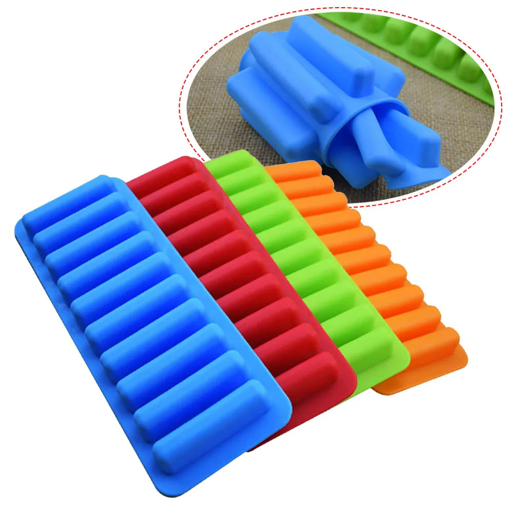 

10 Grids Ice Cube Trays Reusable Silicone Ice Cube Mold Long Slim Sticks Fits Sports Water Bottle Mould Ice Cream Maker