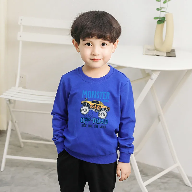 Boys Girls Fashion Versatile Cartoon Funny Astronaut Print O-Neck Sweatshirts Children's Spring & Autumn Casual Pullover kids sweater kids hoodie sweatshirts
