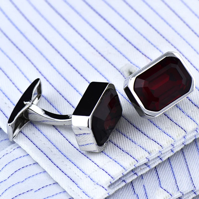 Cufflinks Men's Unisex French Shirt Suit Business Banquet Wedding Party Gifts Classic High Grade Simple Blue Cuff Links - 2