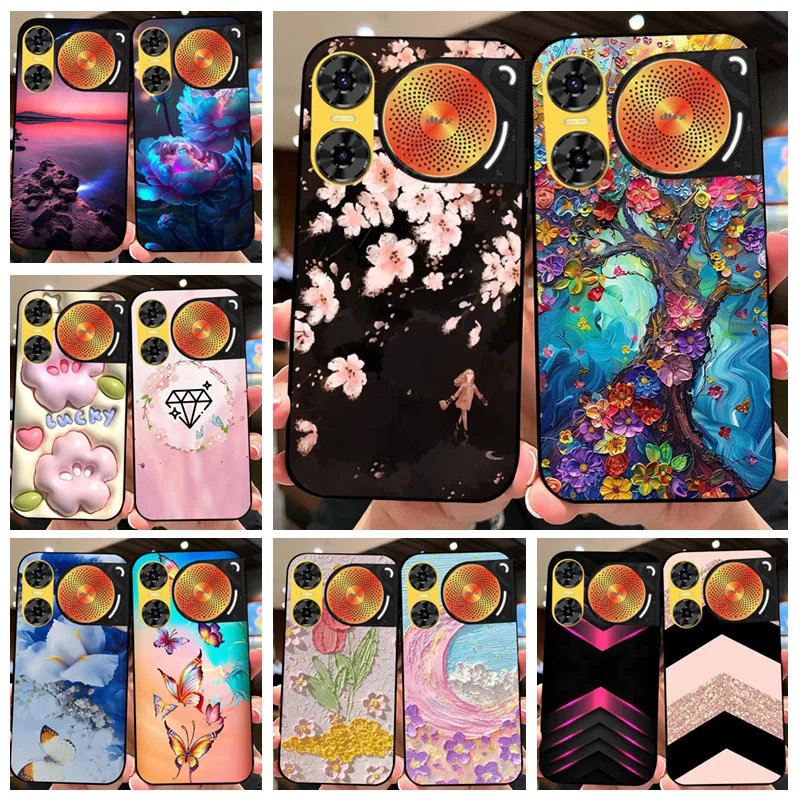 Flower Design Soft TPU Silicone Shockproof Bumper Back Cover