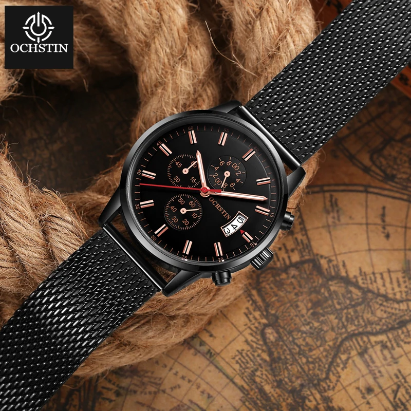 OCHSTIN Fashion Trend High-end Watch Multifunction Quartz Movement Hot Model Pilot Series 2024 Men's Quartz Watch