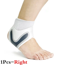 Adjustable Elastic Ankle Support Brace - Anti-Sprain Compression Sleeve with Heel Protection Strap - M (1Pcs-White-right)