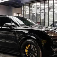 Ultra Gloss PET Piano Black Vinyl Wrap Film Sticker Auto Decoration Accessories Glossy Black Self Adhesive Vinyl Bubble Air Free 3