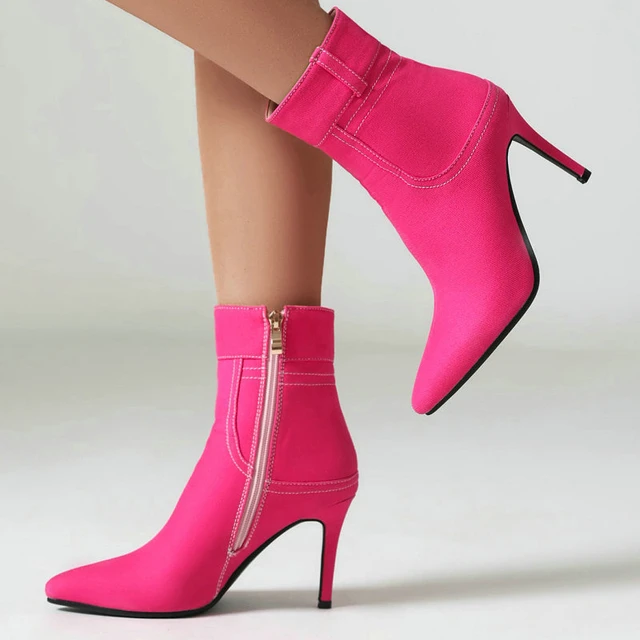 Crystal-embellished faux leather ankle boots in pink - Alexandre Vauthier |  Mytheresa