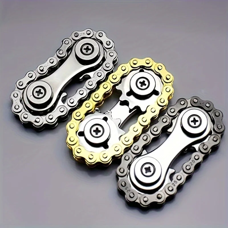 

Sprockets Relieve Pressure on Chain Fidget Spinner Metal Toys With Gear Chain Teeth Flywheel and Sprocket ChainWobble Kids Gifts