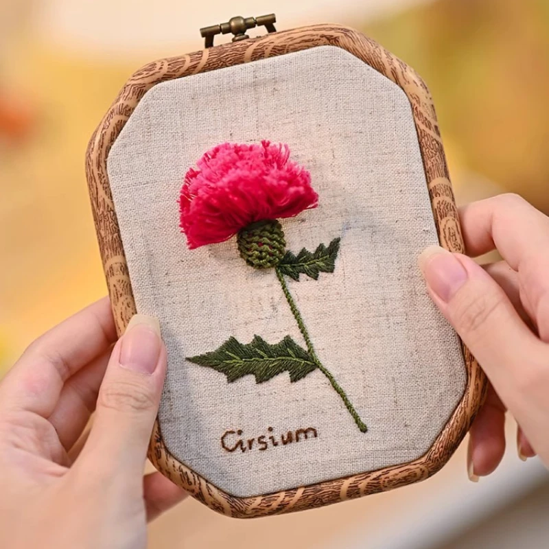 Handmade Embroidery DIY Bag for Beginners with 3D Flowers