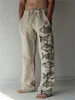 Comfortable drawstring loose men's casual pants personalized pattern printing fashionable simple men's straight pants loose casu 3