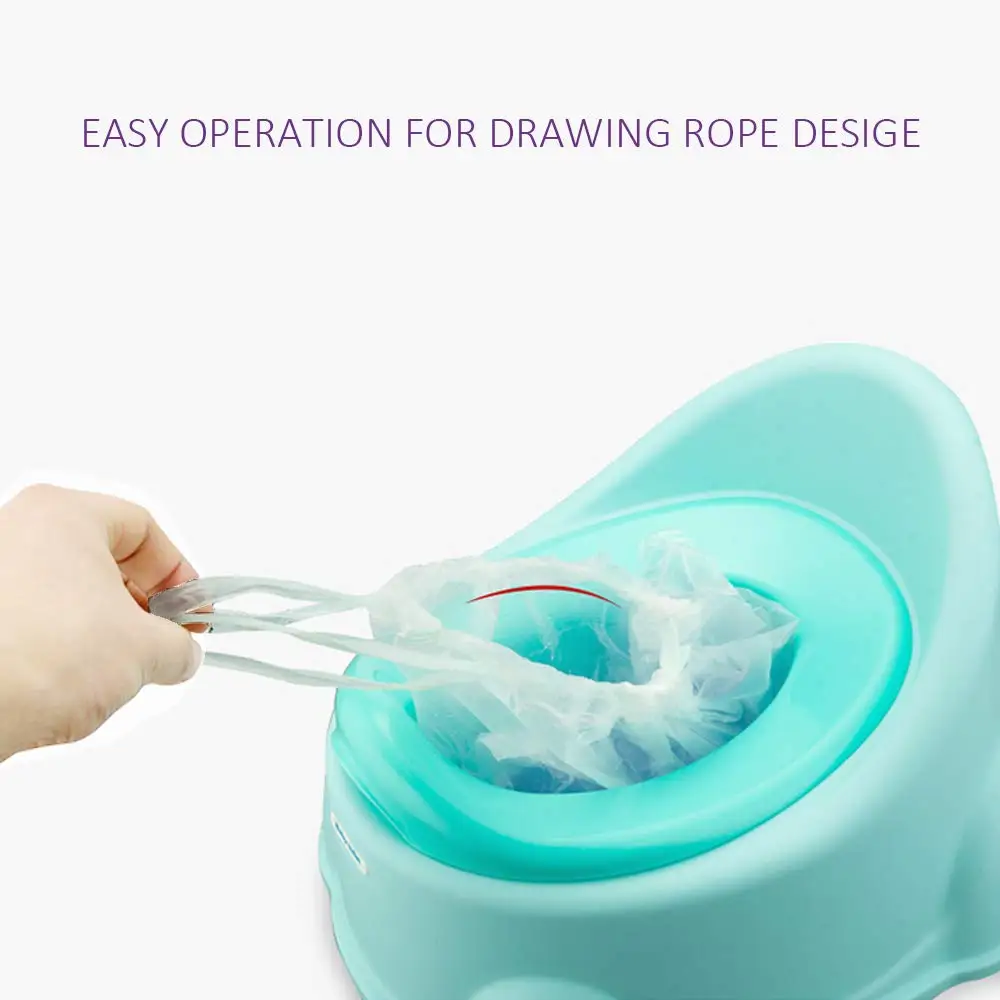 Child Toilet 100pcs Potty Liners Disposable Travel Chair Liner with Drawstring Universal Training Toilet Seat Potty Bags Cleaning Bag for Kid
