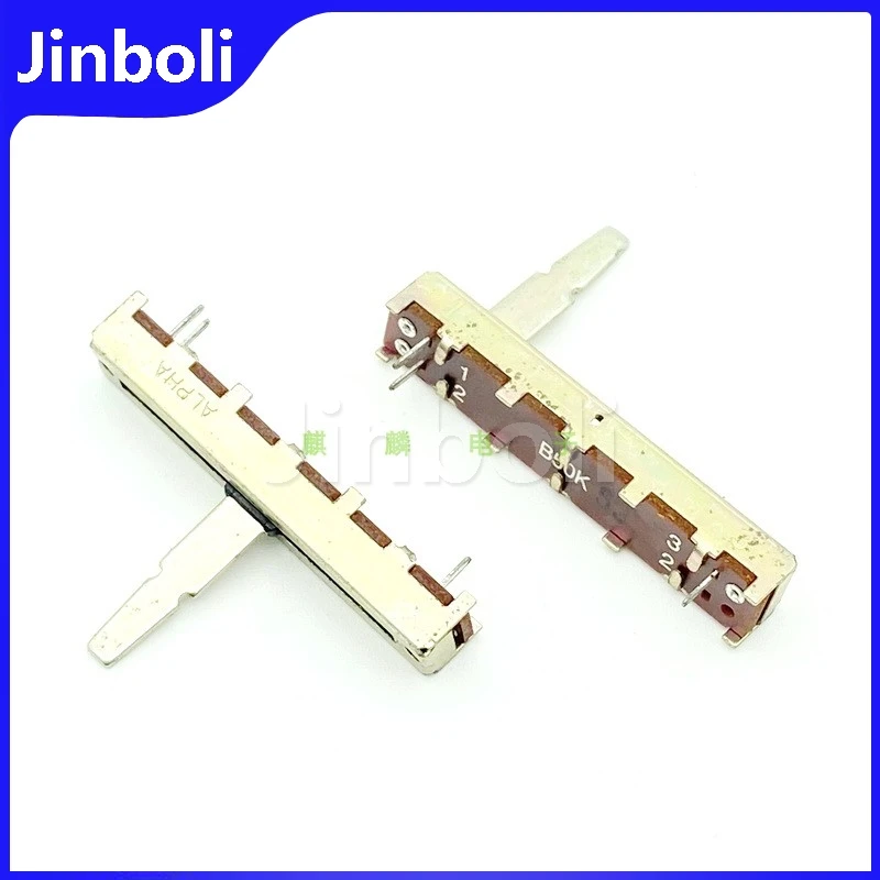 1PCS 45mm B50K B503 Single 3Pins Straight Sliding Potentiometer Mixer Adjustment Fader Slide Stroke 30mm Handle Length 20mm
