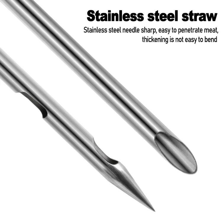 Cooking Kitchen Stainless steel Poultry BBQ Food Flavour Baster Syringe Tube Pump bbq sauce injector for Chicken Turkey Poultry Meat BBQ Food
