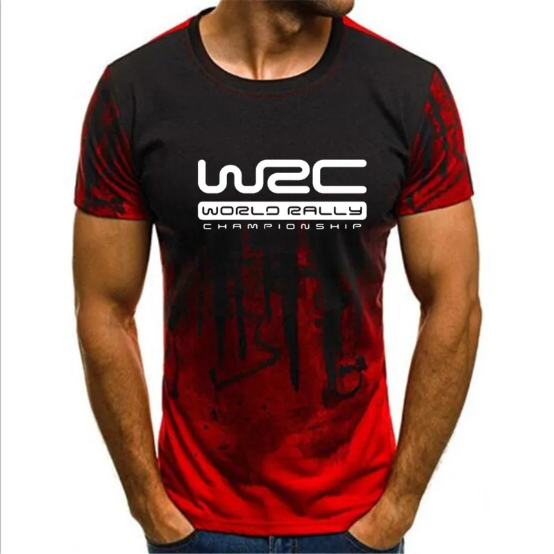 

New Hot Summer Men Gradient Ink WRC 3d Printed T Shirt European and American World Rally Championship Style Short Sleeve Tops