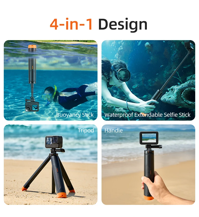 Underwater Buoyancy bar Diving Extendable Selfie Stick Tripod For Gopro Insta360