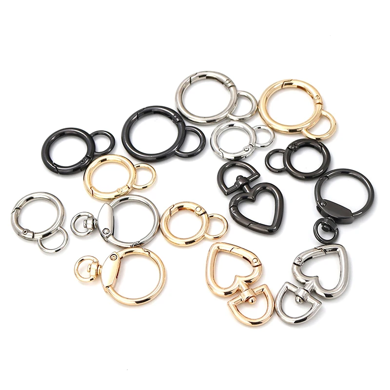 

1pc DIY Key Chain Accessories Metal Clamp Carabiner Split Ring Keychains Lock Clip Buckle Accessories