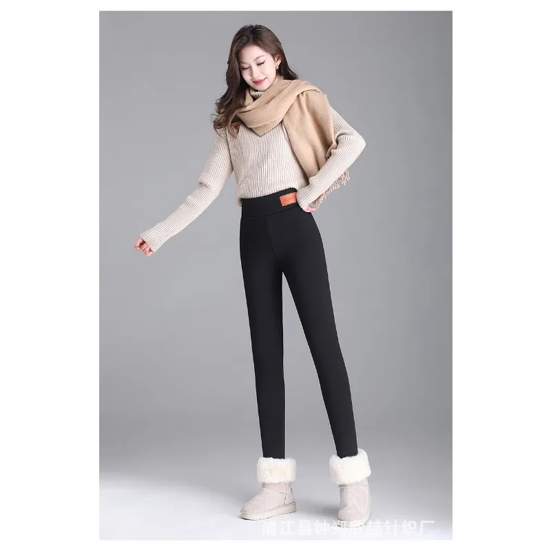 Women Lamb Fleece Legging Seamless High Waist Thick Thermal Legging Fashion Winter Warm Female Tights Insulated Pantalon Pants