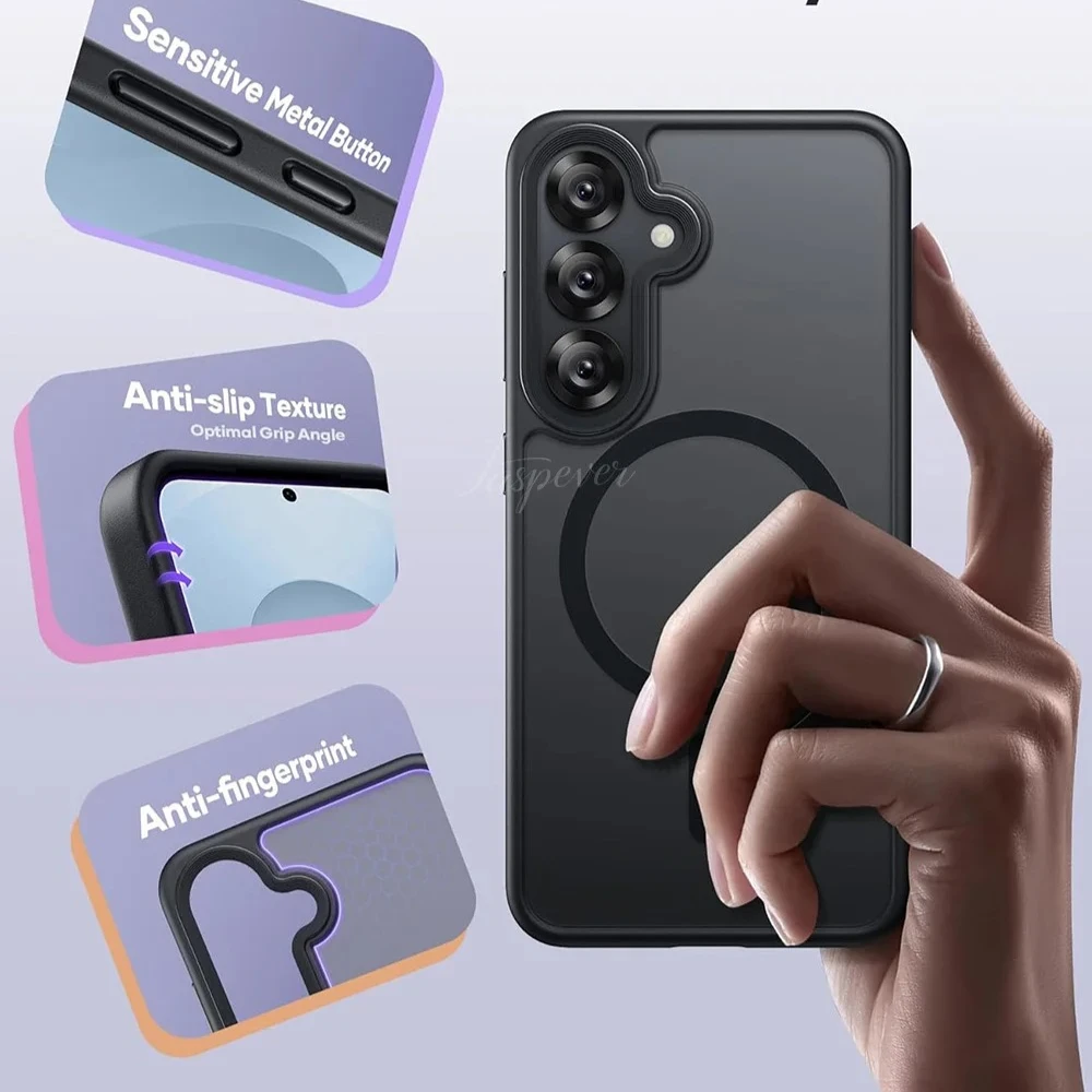 Matte Translucent Magnetic Wireless Charging Phone Case with MagSafe Compatibility