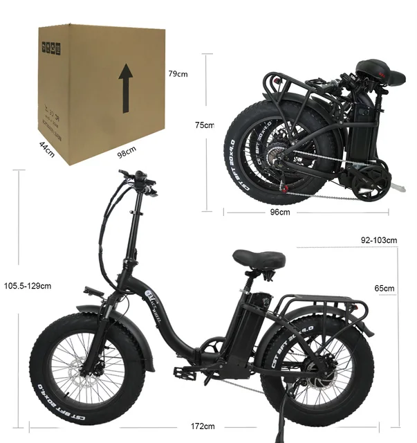 Electric bicycle 1000w 48V 15ah lithium battery 20 inch 4.0 fat tire folding electric bicycle adult snow mountain electric bike 6