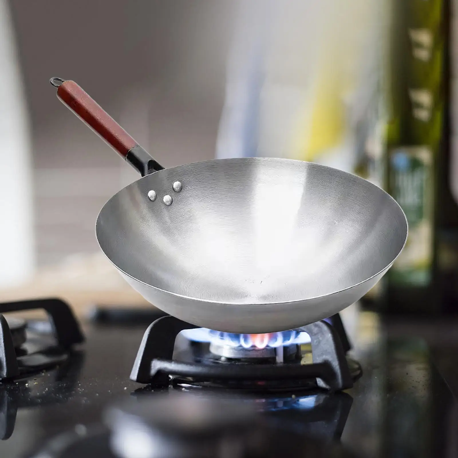 Frying Pan Nonstick Skillet Multifunctional Iron Food Stalls Portable Household Restaurant Lightweight Omelette Pan Wok Pan