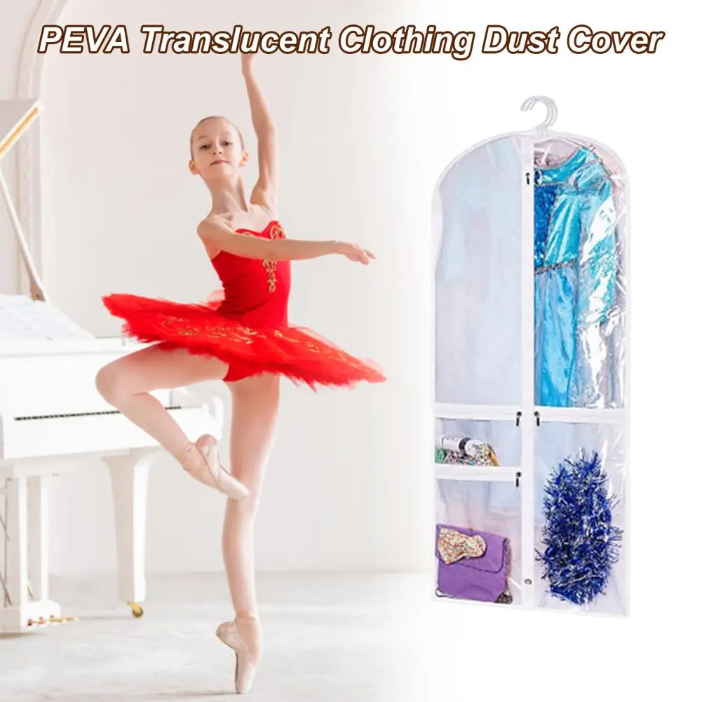 

Practical PVC Multi-pocket 4 Grids Clothes Display Dust Cover Bag Wardrobe Supplies Storage Garment Covers Clothes Dust Bag