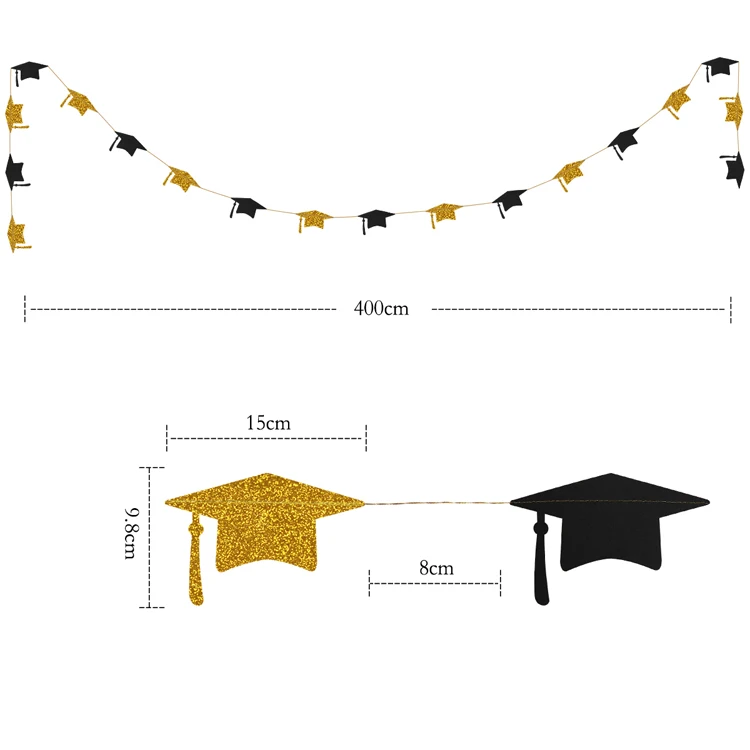 Class of 2025 Graduation Proud of You Banner Graduation Decorations Grad Cap Garlands Congratulations Bunting Grad Party Decor