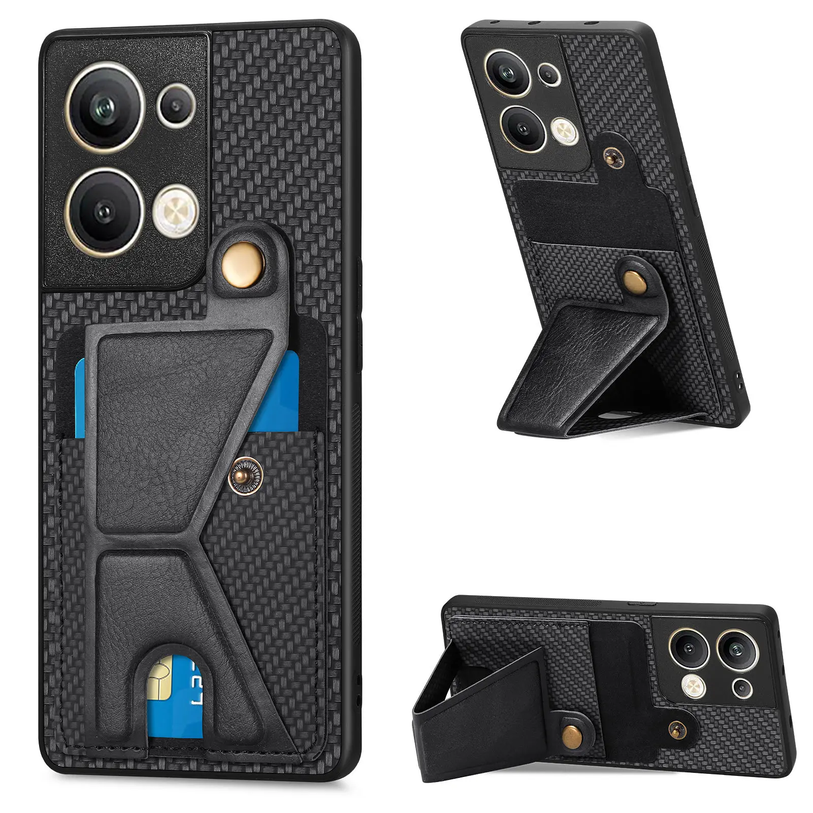 Custodia Cubot Note 50 In Pelle PU Effetto Scamosciato Con Porta Carte E Supporto (Grigio) - 2