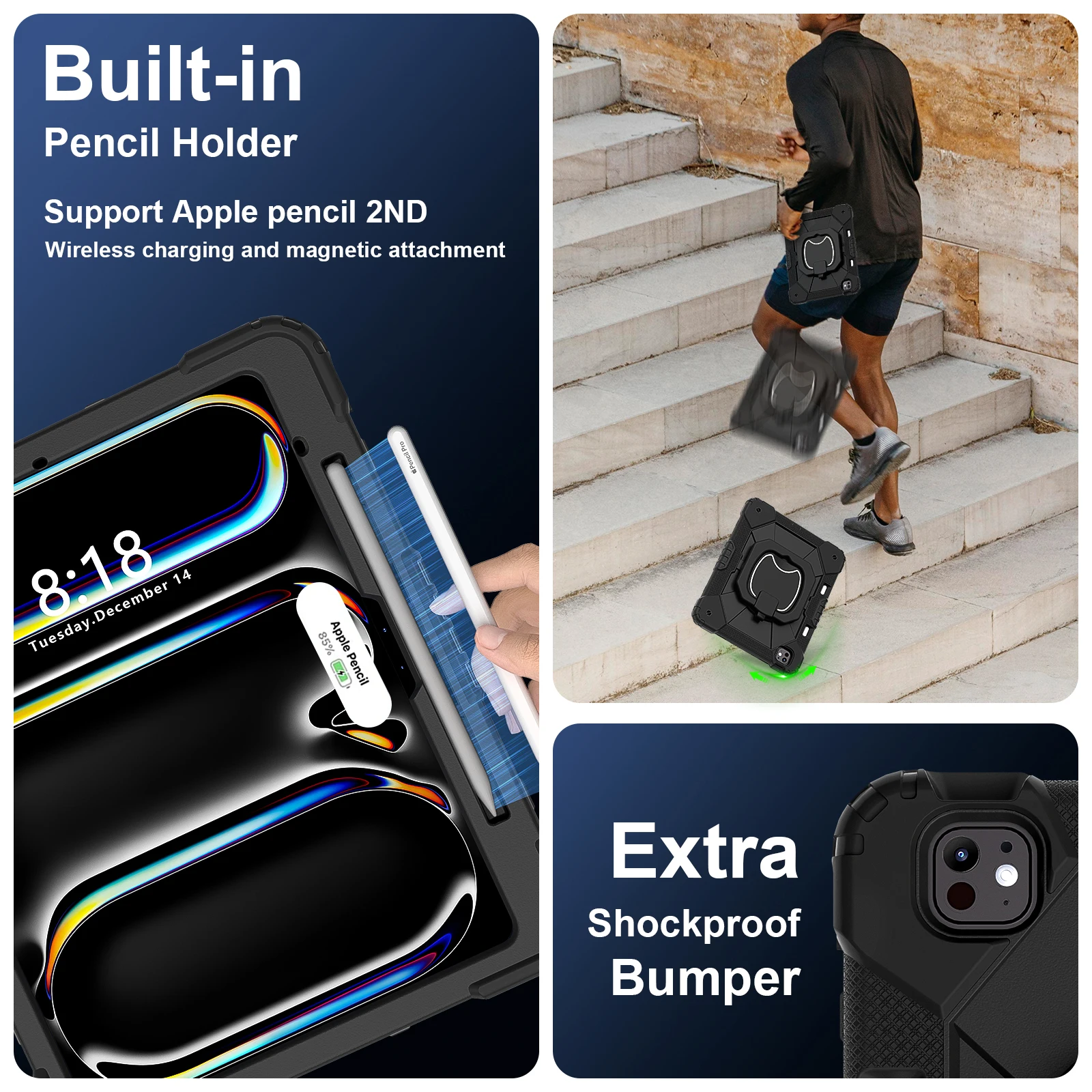 Versatile 360° Rotatable Stand Tablet Case with Shockproof Protection