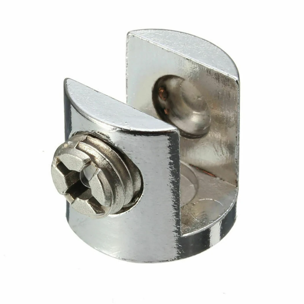 Glass Shelf Clamp Holder 10 Pcs Zinc Alloy Glass Shelf Support Clamp Brackets Clip Polished Chrome 6-12mm For Fixing Bathroom Isolating Office glass shelf clamp holder,glass fasteners