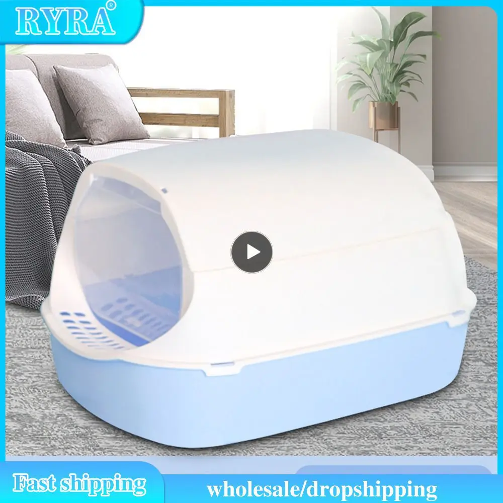 New Fully Enclosed Cat Litter Box With Shovel Pet Litter Box Large Capacity Cat Toilet Litter Box Closed Sandbox Pets Supplies