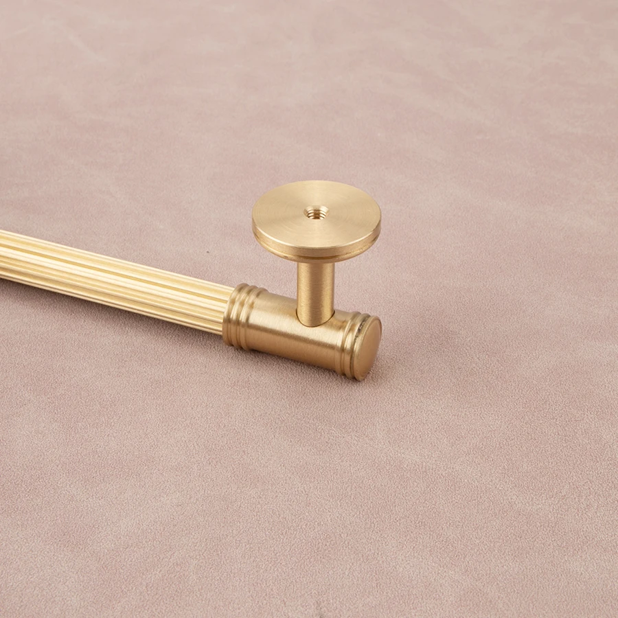 Description Picture 6 of itemFrench modern light luxury solid brass gold stripe long handle kitchen cabinet Pull handle drawer T handle