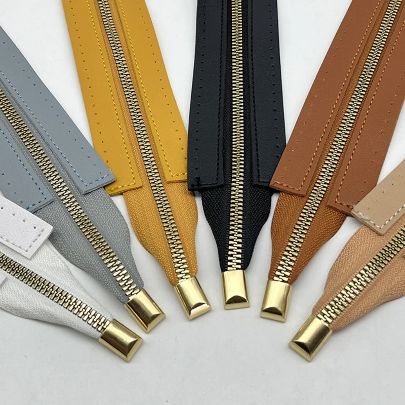 30cm PU Leather Zipper Holes DIY Zipper Replacement Hardware Accessories
