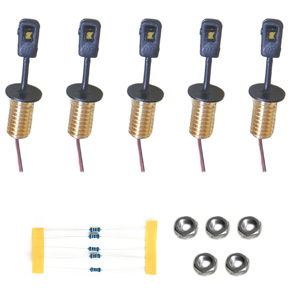 5pcs OO / HO Modern Street Bracket Light Model Wall Lamp Posts LED Building For Diy Sand Table Crossing Street Railway