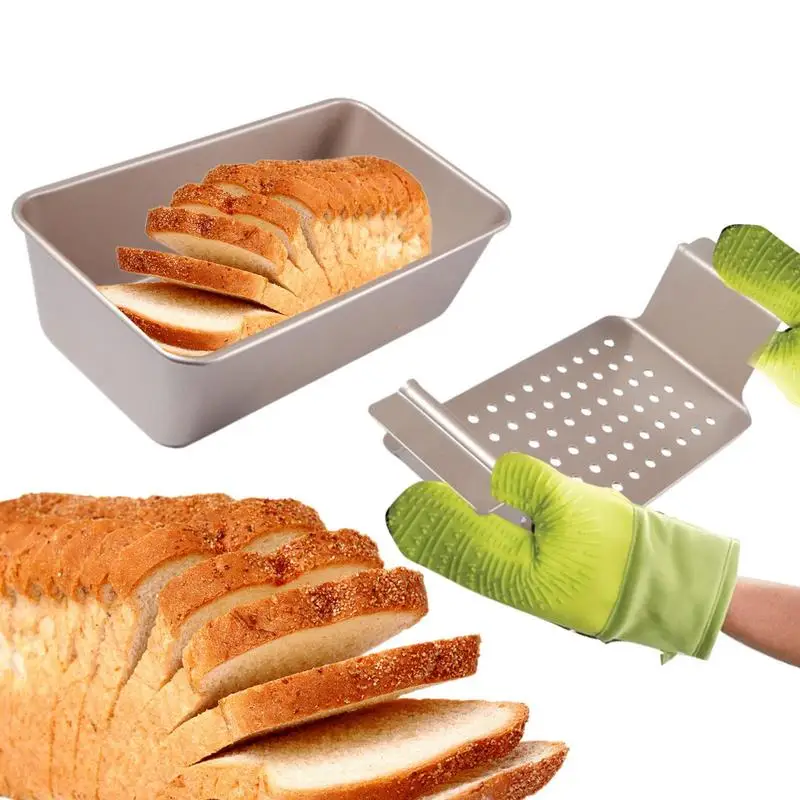 

Toast pan with drain pan for toasting bread Loaf Pan 9x5inch Non Stick Loaf Pans with Filter Dishwaher Safe Food-Grade Bakeware