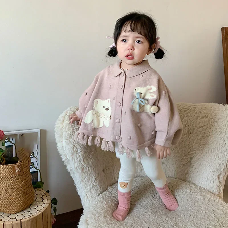 New Girl Rabbit Bear Autumn Winter Cape Clothing Jackets Spring Baby Top Outerwear Fashion Versatile Princess Children Coat