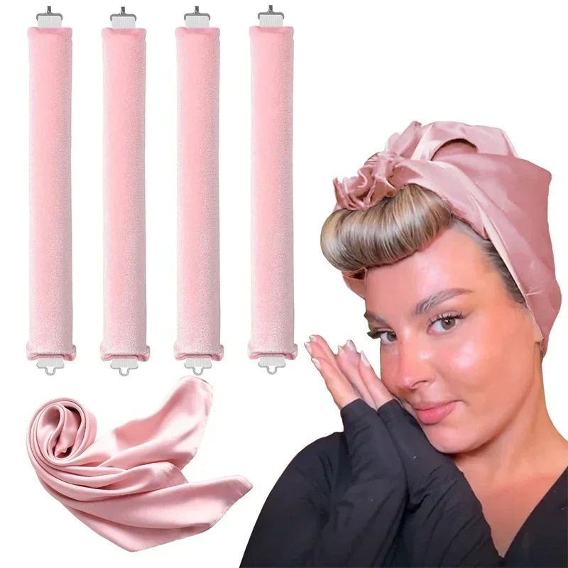 Hair Curling Tools Heatless Hair Curler No Heat Hair Rollers Curling Rod Headband Scarf Soft Sleeping Lazy Curls Flexi Rods Styling