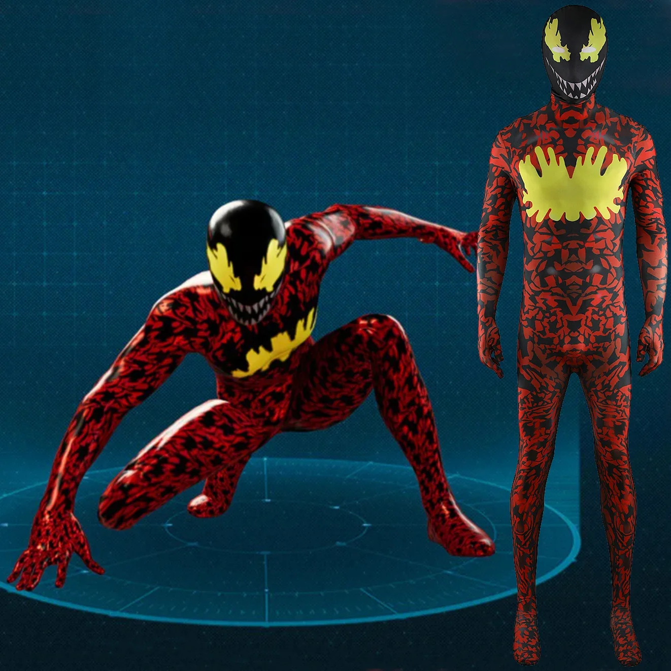 

Carnage Venom Spiderman Cosplay Costume Superhero Spandex Zentai Suits Superhero Bodysuit Jumpsuit Halloween Costume Adult Kids