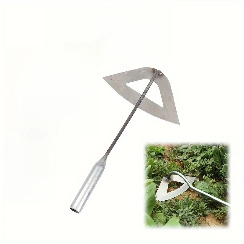 Garden Hoe Tools, All-Steel Hardened Hollow Hoe, Sharp Garden Weeding Tools, Hand Hoe Gardening Edger Weeder Tool 4