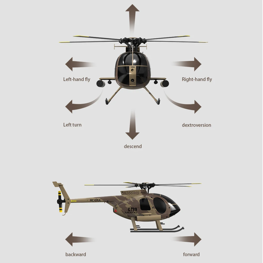 RC ERA C189（MD500）4채널 헬리콥터 1/28 15분 비행 광학 흐름 포지셔닝 RC 비행기