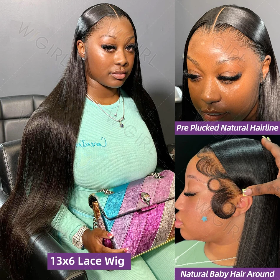 Human Hair Wig 30 40 Inch 13x6 Hd Straight 13x4 Lace Frontal 5x5 Closure Wig For Women