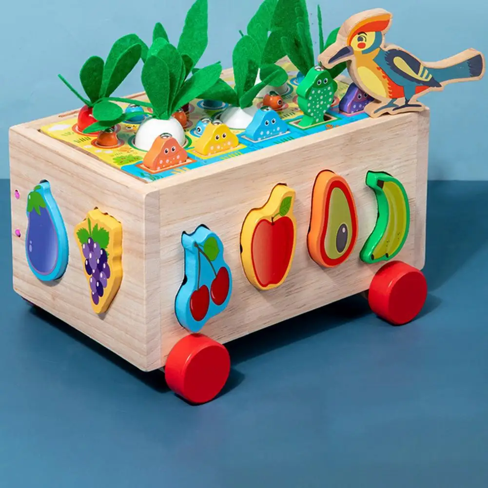 Thick Safe Building Blocks for Small Hands Wooden Educational Building Blocks Radish Fruit Fishing Toy for Toddlers for Babies dropshippin 12pcs wooden rainbow blocks wooden building blocks for kid rainbow building blocks montessori educational wooden toy