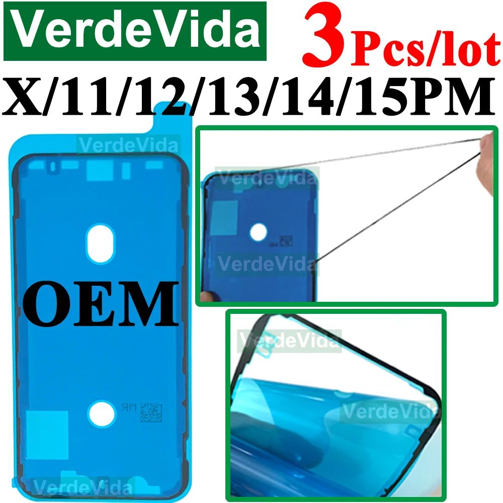 3pcs OEM Screen Display Adhesive For iPhone 13 Pro Max 11 12 13 14 15 Plus XS X LCD Waterproof Glue Sticker Frame Seal Display Adhesive Sticker Screen Frame Glue Phone Adhesive Tape Phone Adhesive Stickers Waterproof Seal Stickers