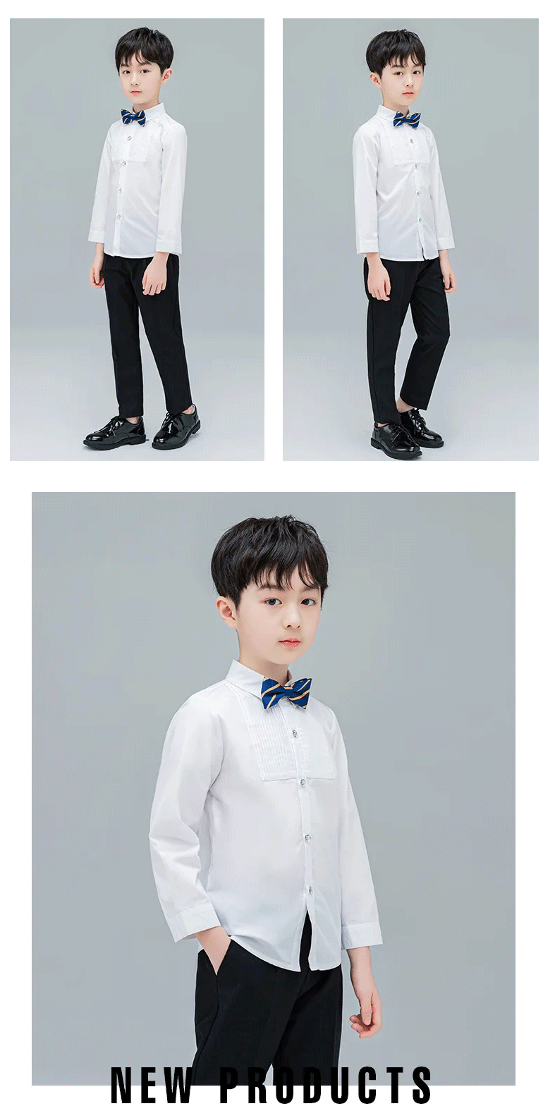 Baby Kleinkind Teenager Kleidung Schuluniform Jungen Hemden weiß Langarm Turn-Down Kragen Kinder Shirt für Jungen Kinder Tops – Detail 5