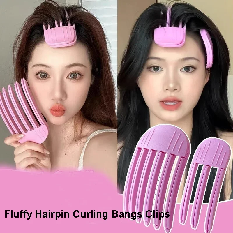 Lot de 2 pinces à cheveux bouclées et duveteuses pour frange et racines, pour un volume maximal. Pinces à cheveux fixes et tendance._voghion.com