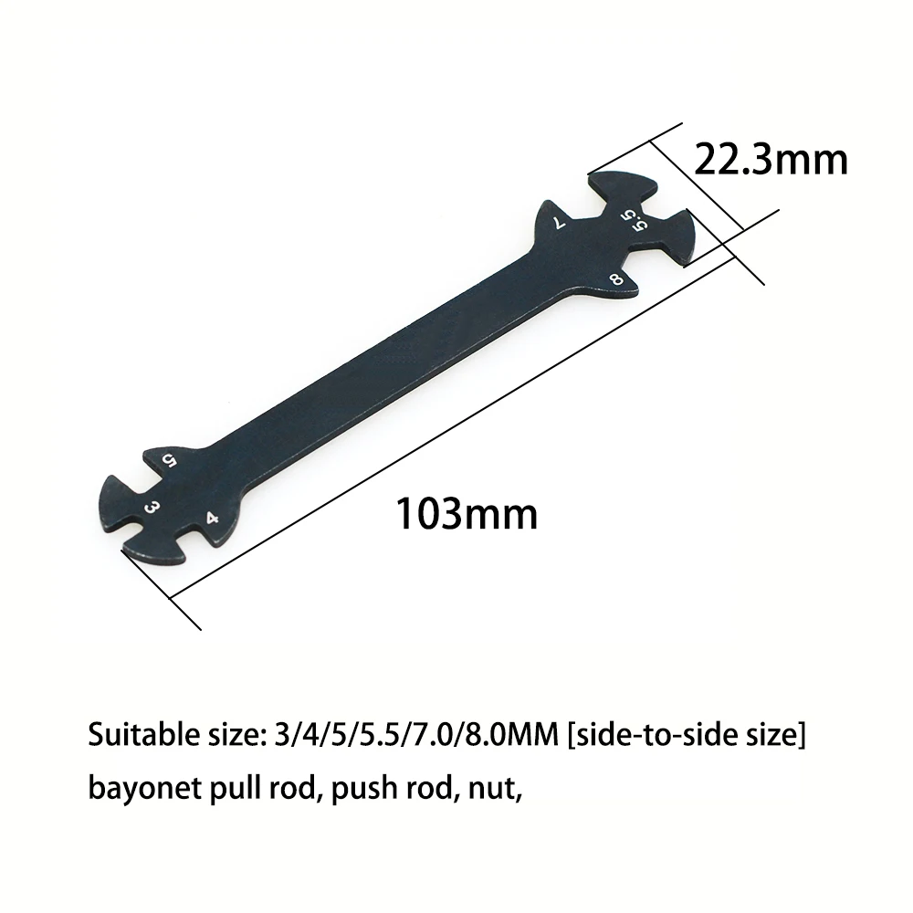 3pce 17mm Wheel Hex Wrench 4/5/5.5/7mm Small Sleeve Hex Socket Wheel Spanner Tool for 1/8 1/10 RC Car Truck Crawler Buggy Tires