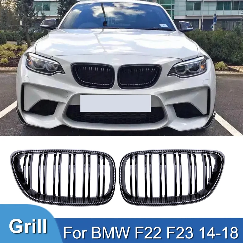

Pulleco For BMW 2 Series F22 F23 F87 M2 Car Front Kidney Grille Racing Grill Gloss Black Grills 14-19 Carbon Fiber ABS Grilles