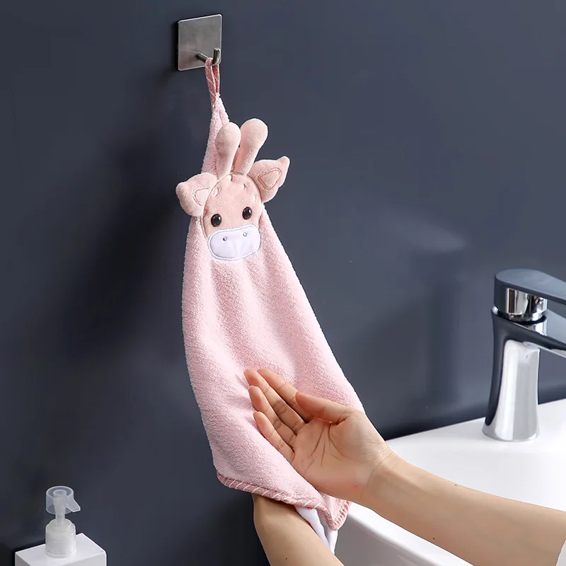 

Cartoon Animal Shape Hand Towel Coral Velvet Soft Touch Skin-friendly Comfortable Face Towels for Home Kitchen Bathroom Supplies