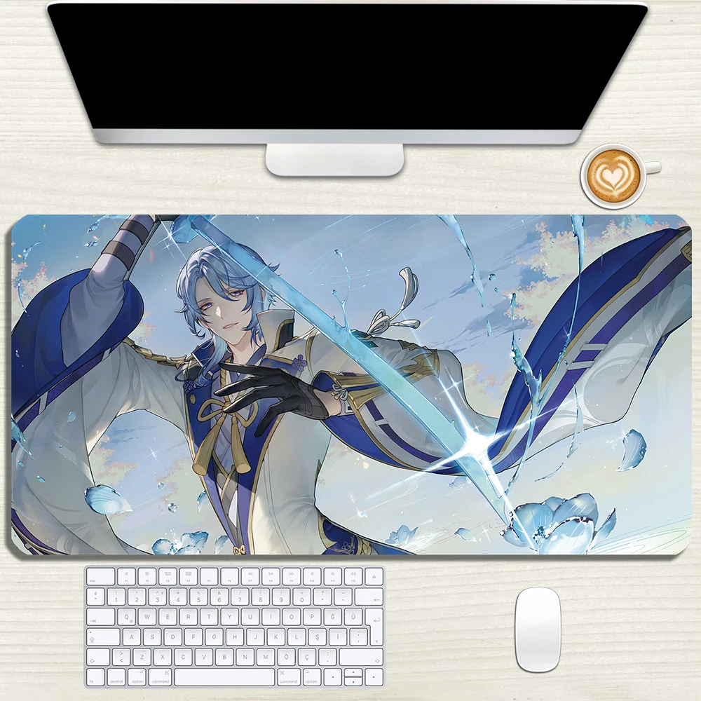 

Game Genshin Impact Kamisato Ayato Mouse Pad Ayaka Fashion Gamer Mousepad Rubber Lock Edge Mouse Mat Desk Pad Props