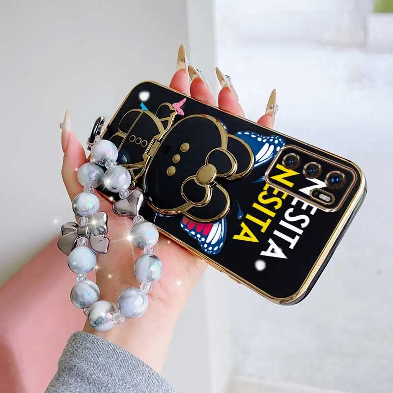 Dancing Butterfly Phone Accessory Set: Case, Lanyard & Rabbit Stand
