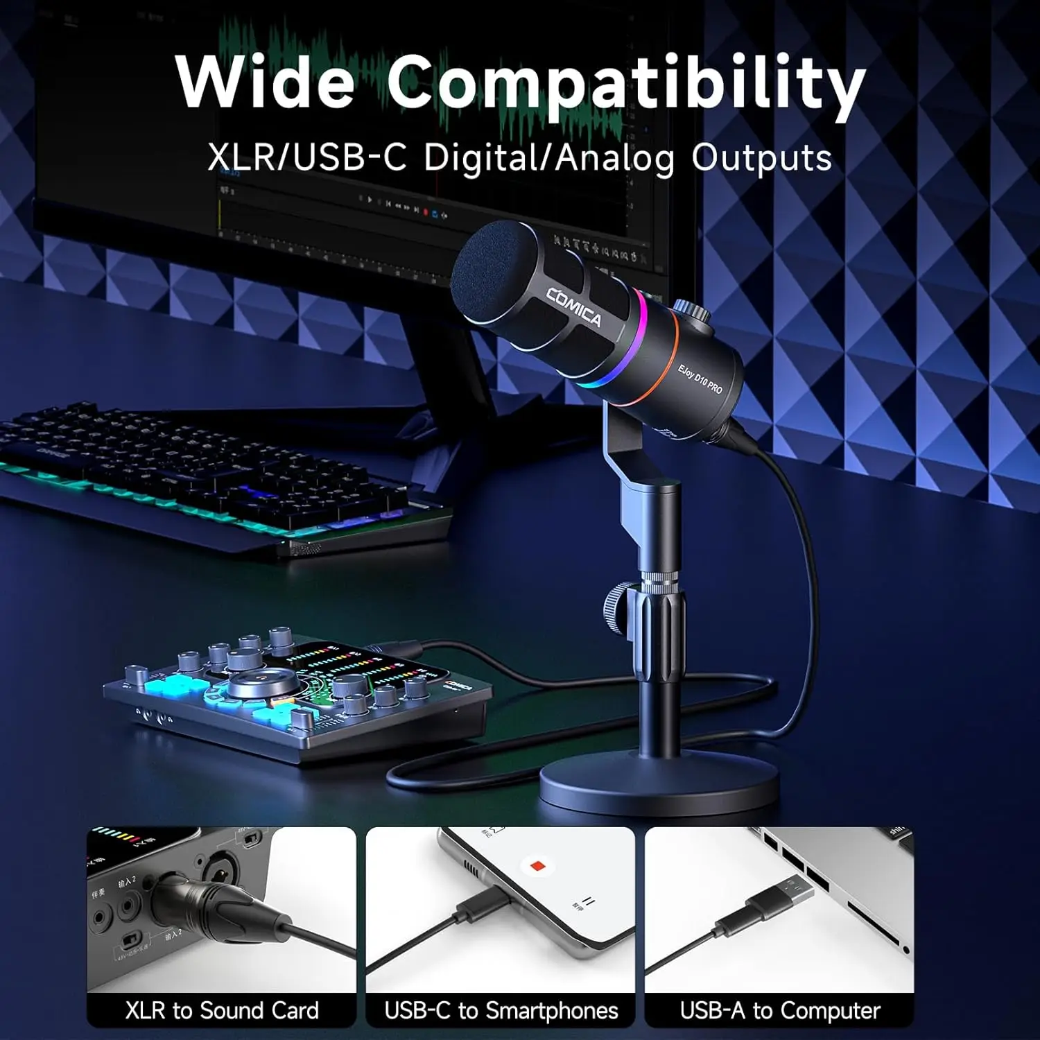 Comica EJoy D10 PRO(D) Combo Dual-Channel Wireless USB Gaming